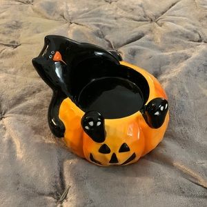 Cute Halloween cat candle holder or candy dish